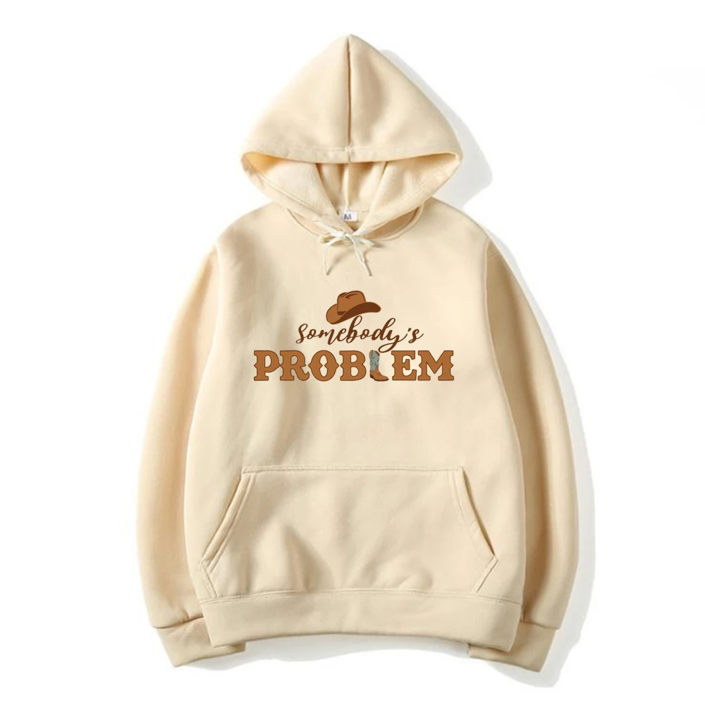 Somebody's Problem Hoodie Country Music Hooded Sweatshirt Women Hoodies Tennessee Trip Clothes Cute Western Pullover Vintage Top