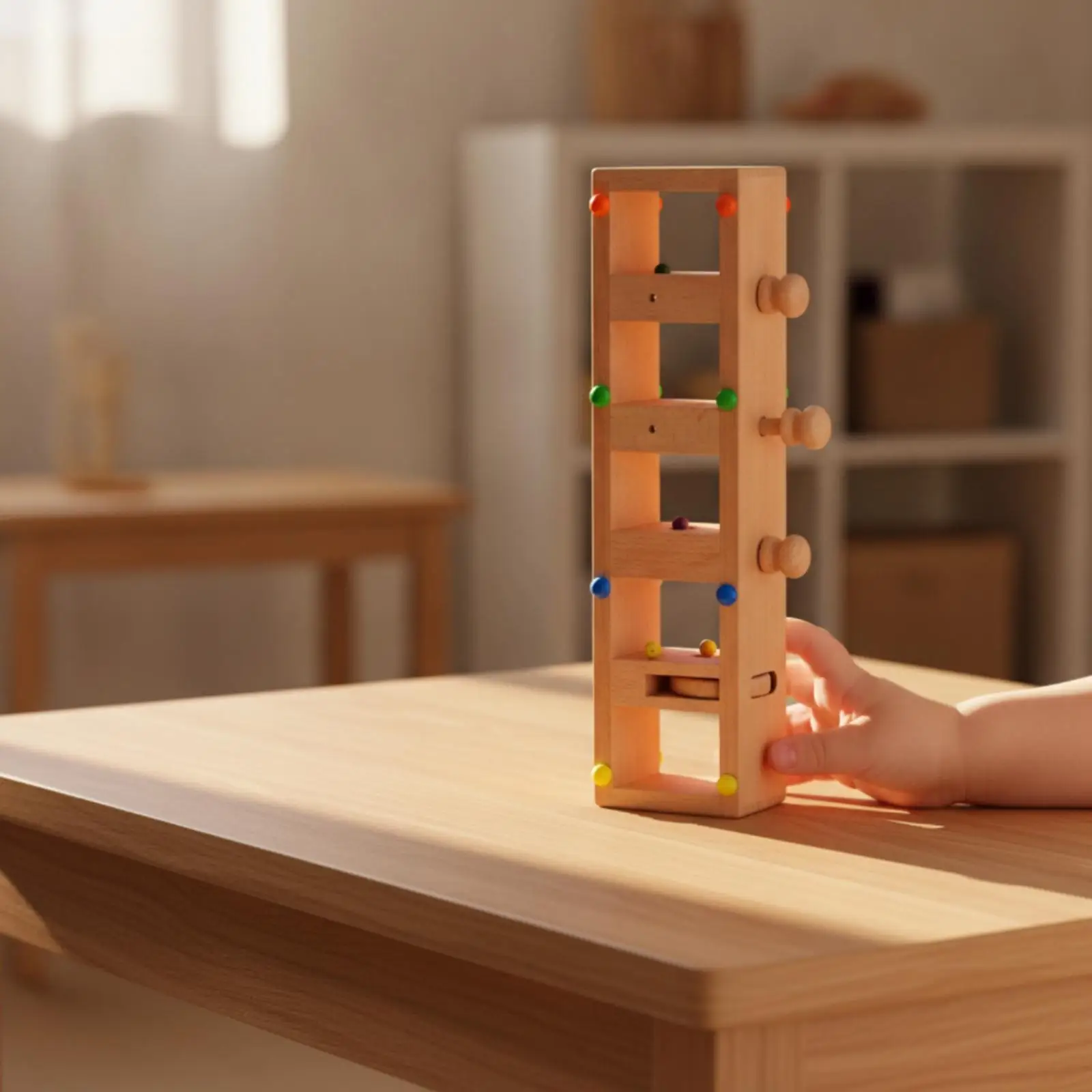 Bead Maze Puzzle Hand-Eye Coordination Wooden Toy with Beads Educational
