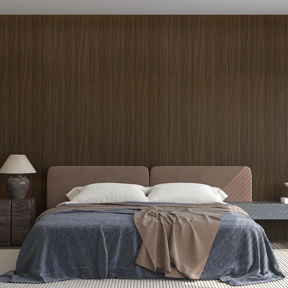 ورق جدران سميك وواسع جدًا من الخشب البني قابل للتقشير واللصق لأسطح الطاولات وأسطح الطاولة