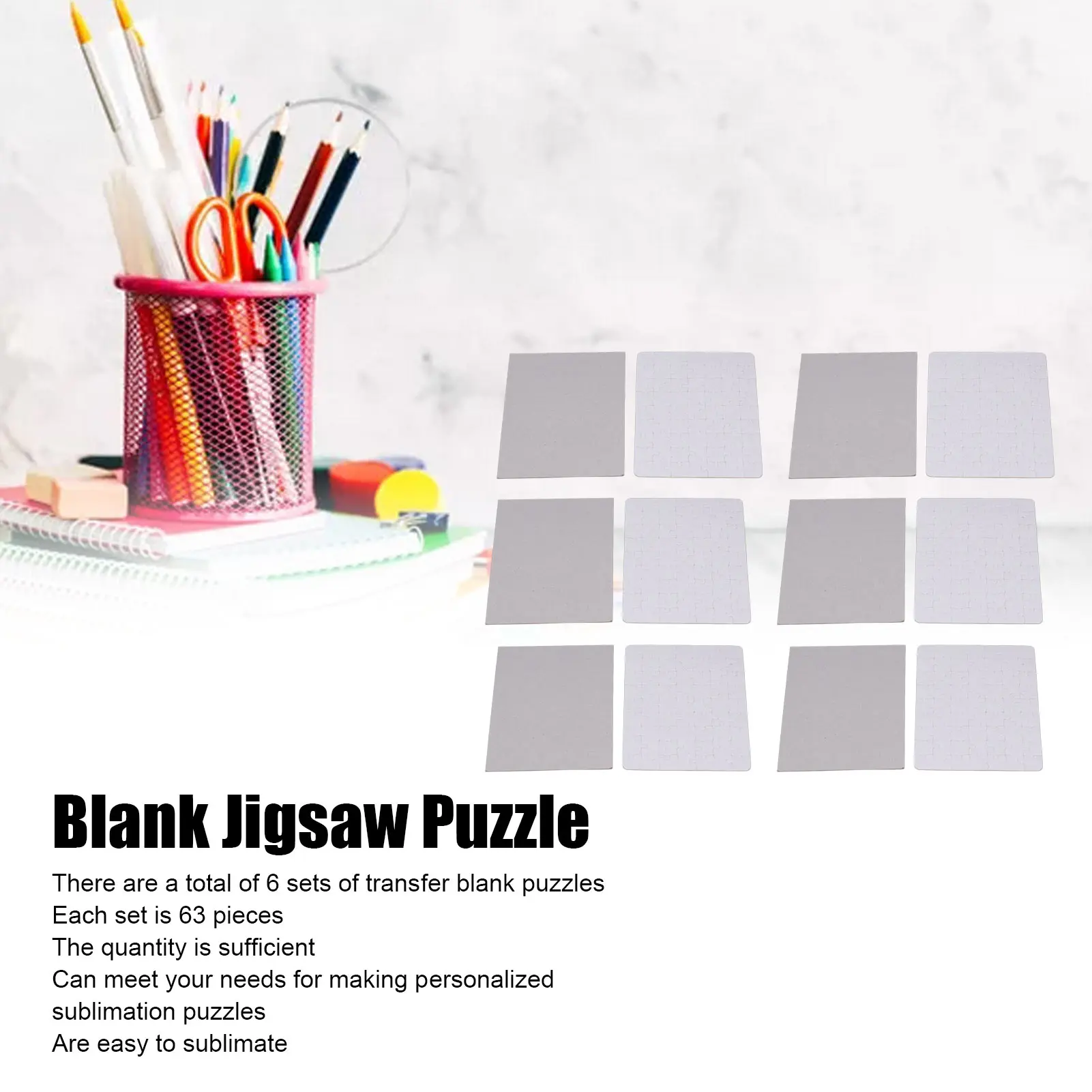 6 مجموعة الألغاز الفارغة 13x18 سنتيمتر الأبيض الجمعية DIY بها بنفسك التسامي الفراغات الألغاز للحياة صور التسامي الفراغات الألغاز