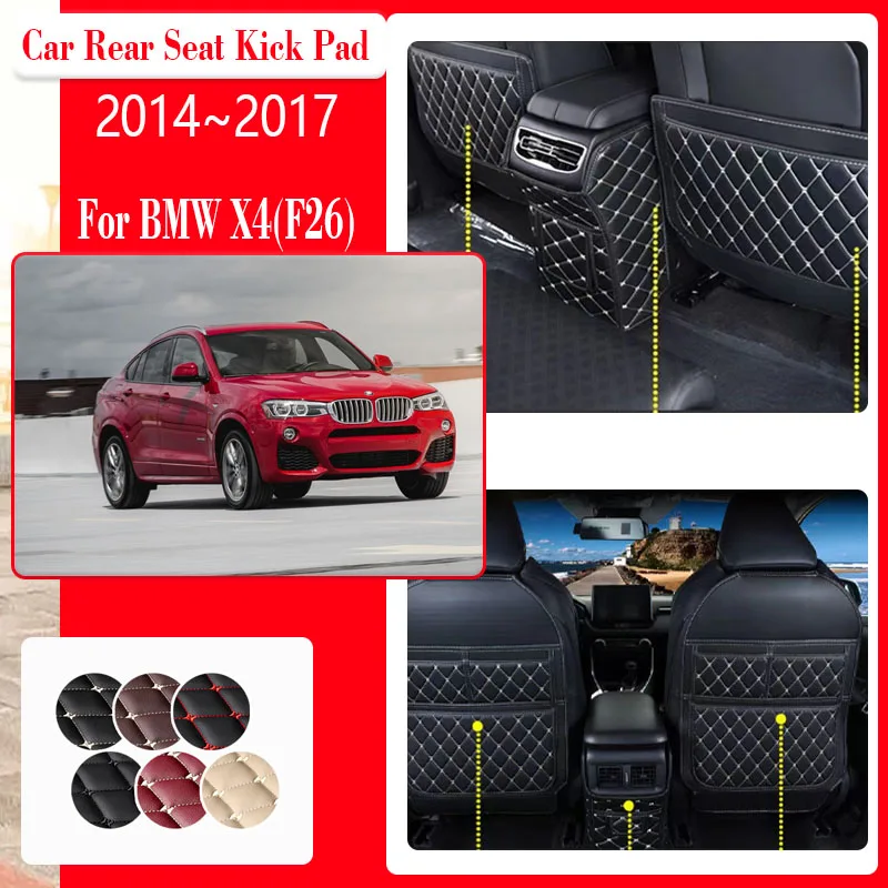 

Car Seat Kick Mats For BMW X4 BMW X4 xDrive35 M Sport 2014~2017 Armrest Back Seat Protector Pad Storage Carpets Auto Accessories