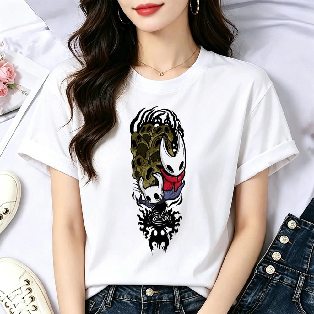 Hollow Knight t shirt female 2000s aesthetic clearance sales top tees Psychedelic gothic grunge vintage baddie