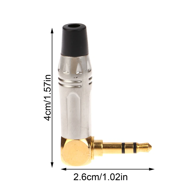 1pc Right Angle Mini Jack 3.5mm Stereo Right Angle Male Plug Audio Repair Earphone Soldering Adapter Solder Connector