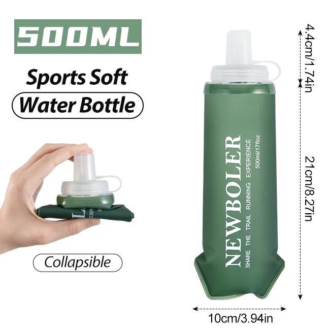 NEWBOLER TPU Outdoor Sport Klappbare Weiche Flasche Trinken Tragbare Wasserflasche für Laufen Camping Wandern Fahrrad Fitness Wasserbeutel