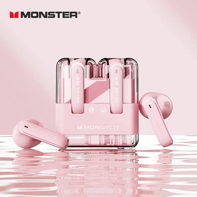 Original Monster XKT12 Bluetooth 5.3 TWS Music Wireless Headphones Clear Voice Dual Mode Earphones Low Latency Noise Headset