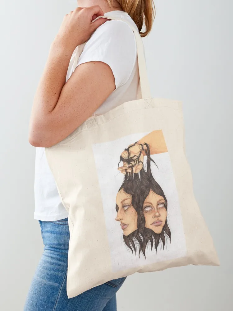 

two heads Tote Bag Canvas Gift bag reusable grocery bags Women's bag