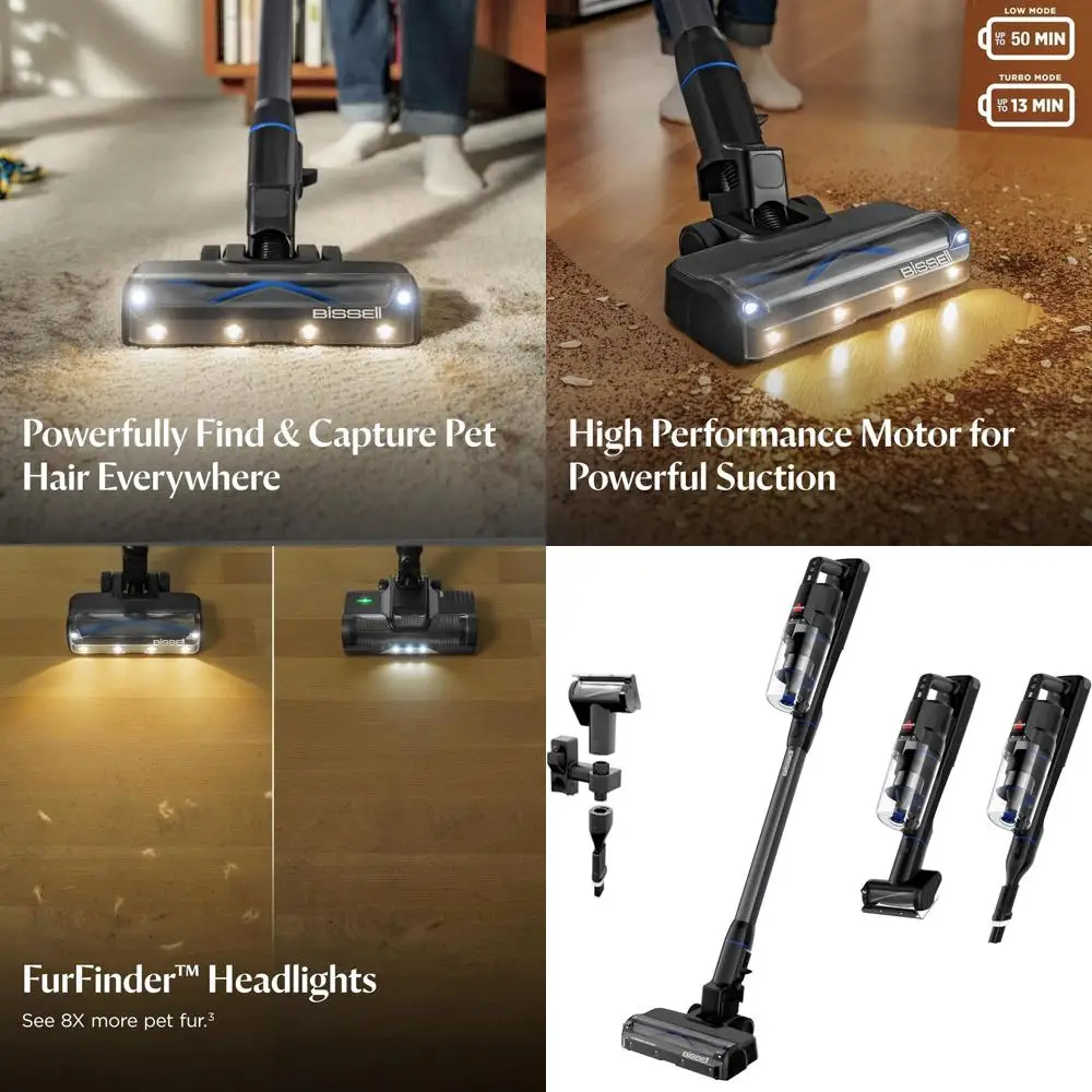 

Самостоящий беспроводной пылесос мощностью 280 Вт с самоочищающейся щеткой, съемным аккумулятором, креплением на стену, насадкой для обивки и LED-подсветкой