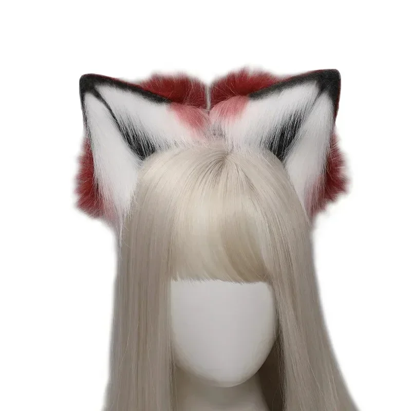Red Fox Ear Beast Tail Wolf King Ear Cat Ear Headband Custom COSPLAY Hand Made LOL Golden Fox Ears Anime Hair Accessories view 6