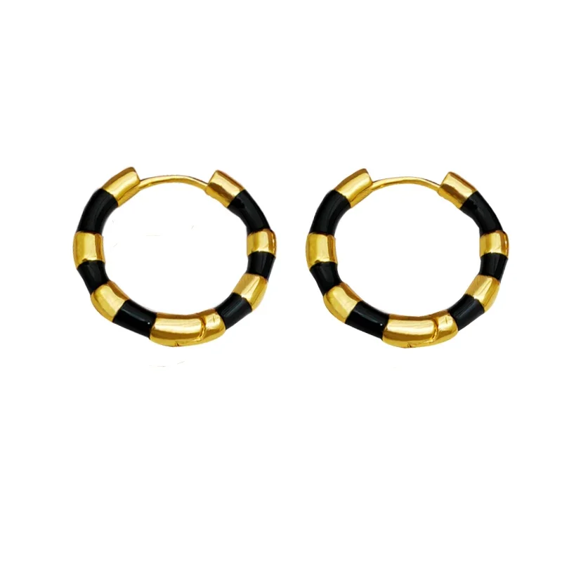 Trendy Jewelry Vintage Temperament Metal Colorful Hoop Earrings For Girl Women Party Gifts Sweet Design Ear Accessories