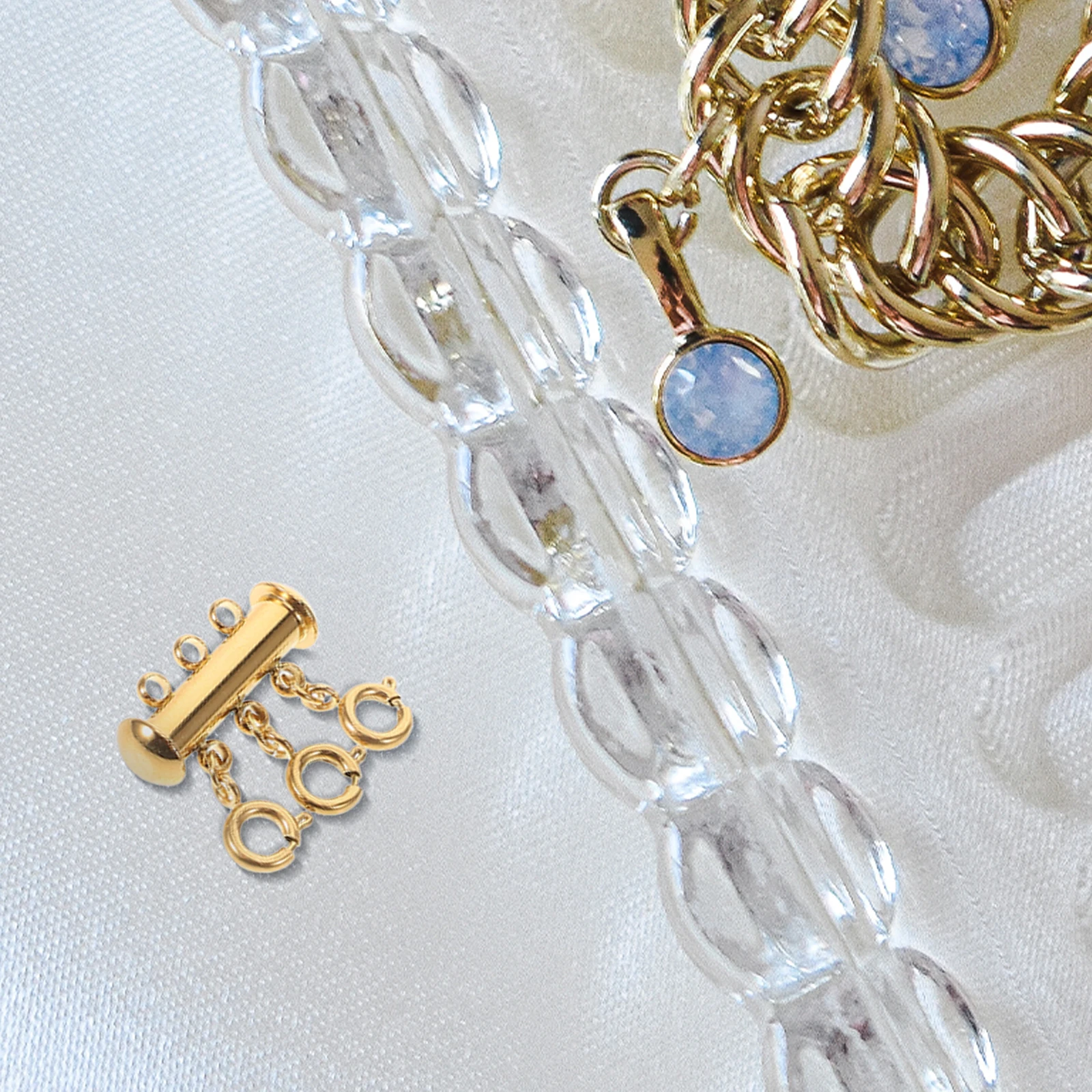 

Golden Spring Buckle Layered Necklace Clasps Separator Connector for DIY Jewelry Making Sturdy Stainless Steel Bracelets