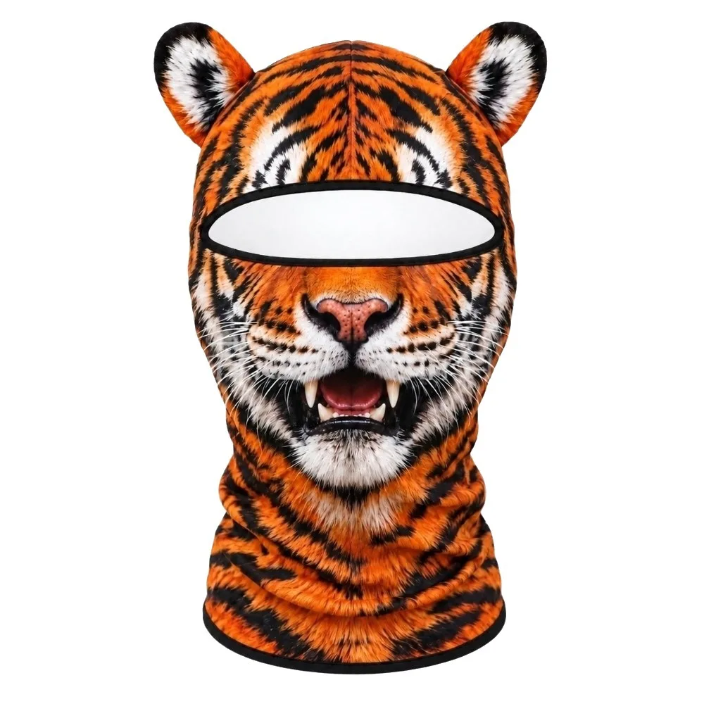 3D Printed Animal Pattern Funny Ski Mask Breathable Eye Hole Quick Dry Ski Mask Hood Sweat Absorbent Full Coverage