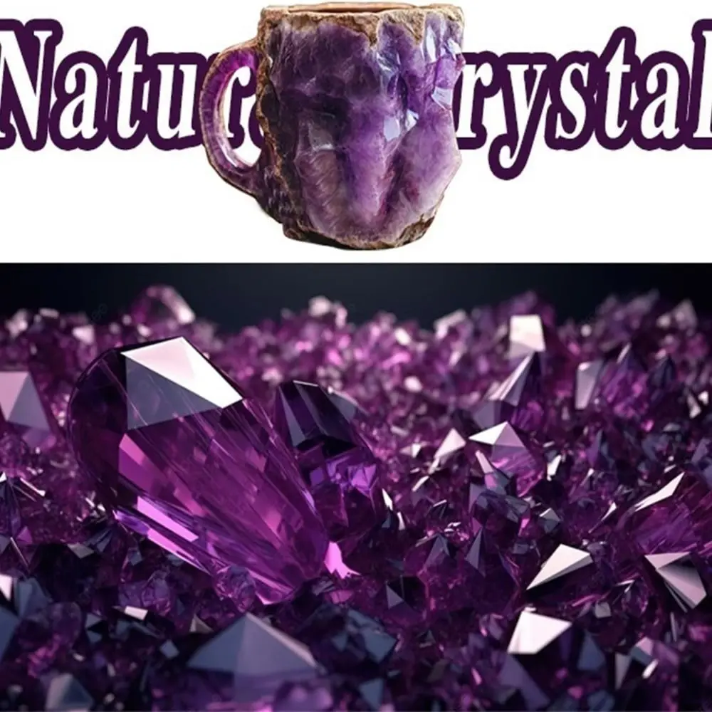 

Fashion Ceramic Mineral Crystal Coffee Mug Purple Large Capacity Onyx Crystal Mug Tea Cup Coffee Supplies