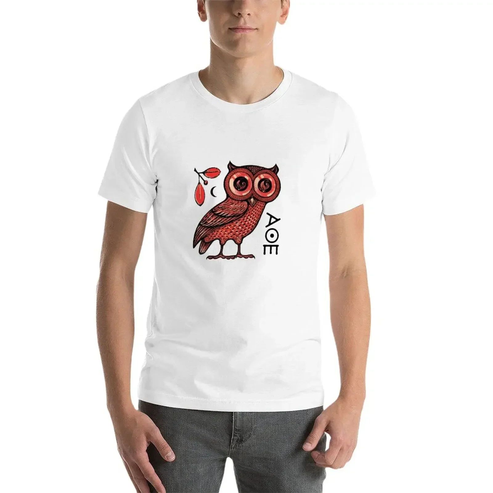 Athena's Owl T-Shirt sweat aesthetic clothes essential t shirt Men's cotton t-shirt