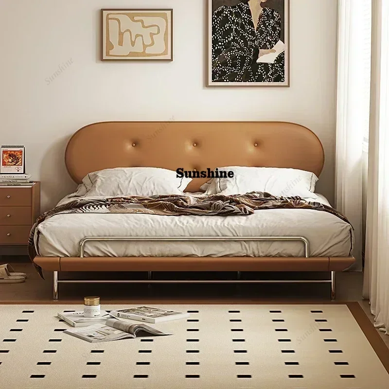 Cama doble de lujo para el hogar, King de madera, marco de alta gama para niños, Cama doble marrón, Cama moderna, conjunto de dormitorio, muebles FT