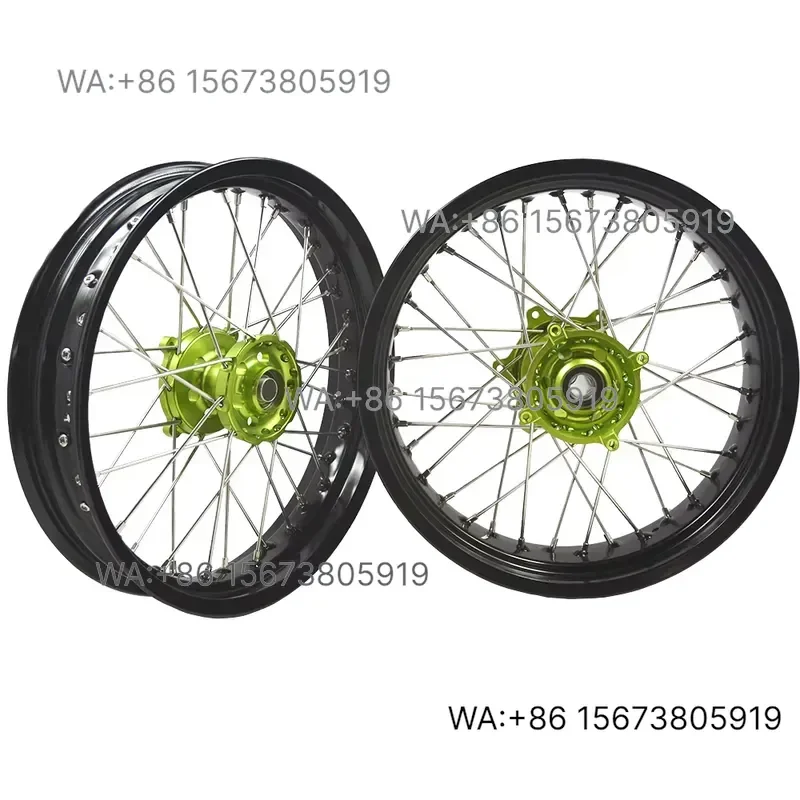 Acessórios Personalizados para Motocicletas Wmwmnu, Rodas de Liga Leve com Raios Modificados, Roda Supermoto KAWASAKI