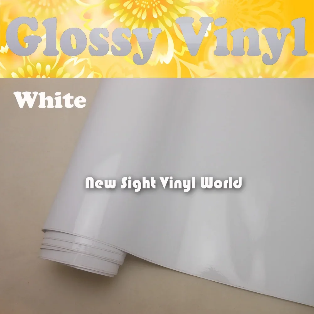 

High Quality Glossy White Vinyl Wrap White Gloss Vinyl Gloss White Car Wrap Air Bubble Free Vehicle Wrap Size:1.52*30m/Roll