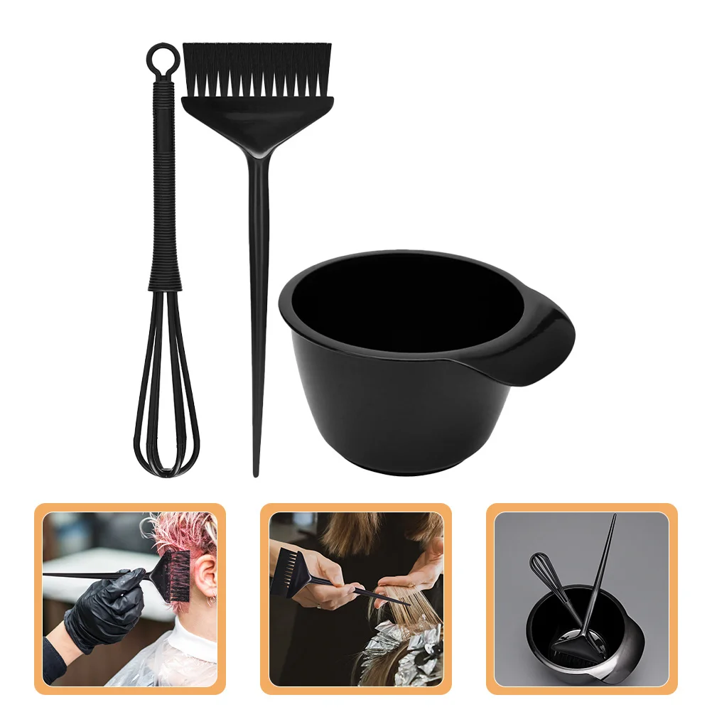 

1Set Durable Hair Dyeing Set Stylish Brush Bowl Stirring Rod DIY Convenience Hair Dye Bowl and Brush Stirring Stick