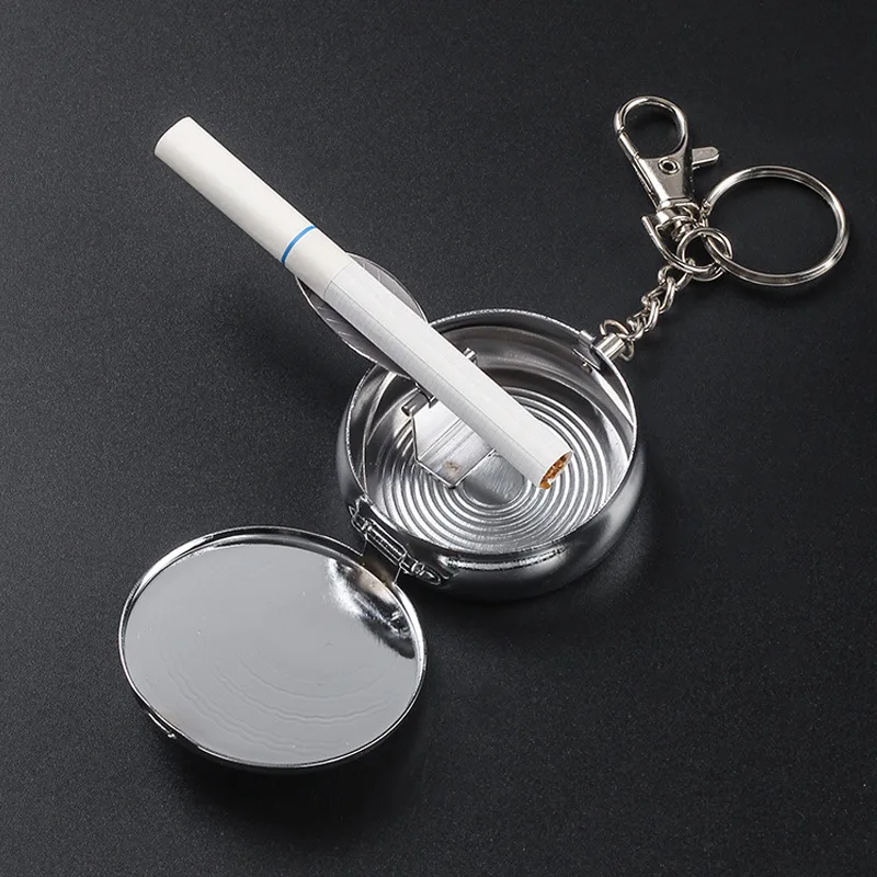 portable pocket mini ashtray with cap keychain watch storage outdoor Multifunction travelling windbreak office hometabletap car