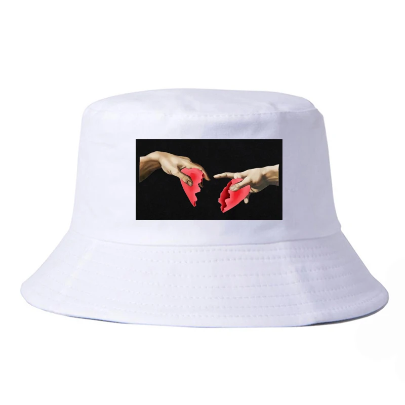 

MICHELANGELO fisherman hat men k pop Harajuku Funny Print bucket hat Men Hip Hop 100% Cotton panama sombrero cap