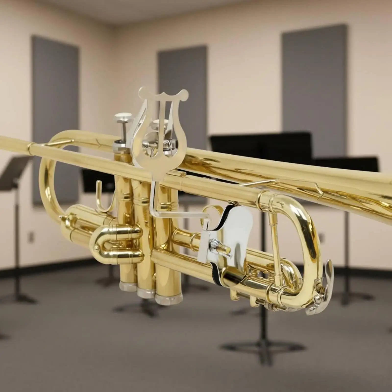 Clarinet Sheet Music Clip Marching Band Music Holder Secure Sheet Clamp Portable Lyre for Windy Events