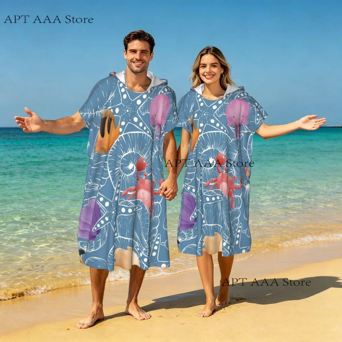 Beach Towel Microfiber Travel Towel Quick Dry Compact Jellyfish Lightweight Beach Towel with Hood