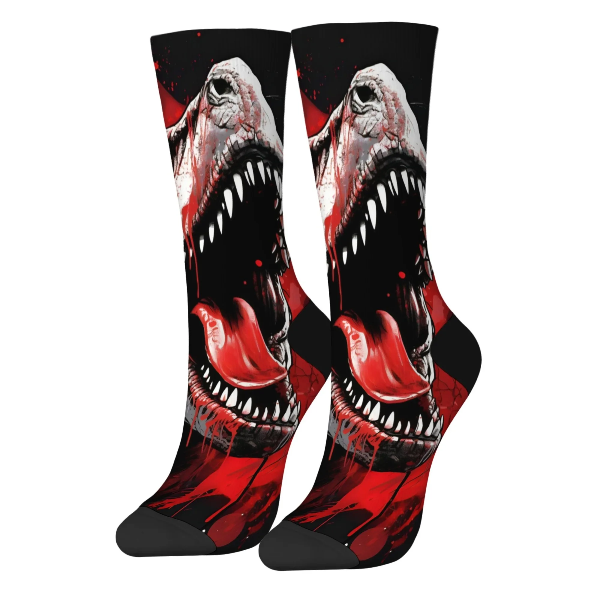 

Мужские носки с острым тематикой, быстросохнущие, дышащие, идеально подходят для путешествий на открытом воздухе, пеших прогулок и езды на велосипеде, уникальный узор черепа динозавра