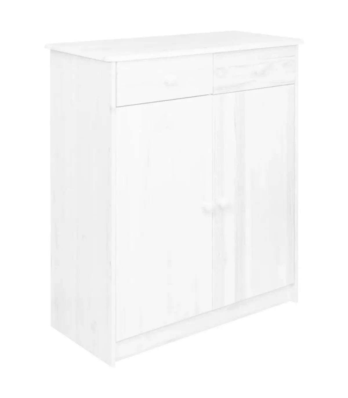 Sideboards 2 drawers solid wood pine White 78x35x89 cm