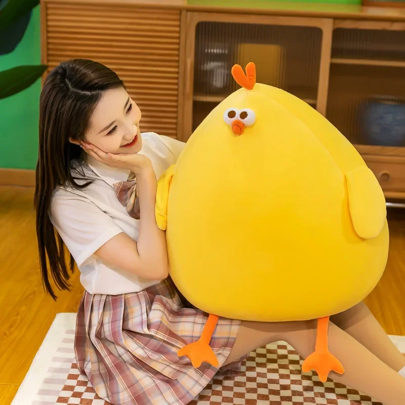 MINISO Dundun Chicken Doll Plush Stuffed Doll Bed Pillow Girls Room Decoration Accompanying Children To Sleep Gifts