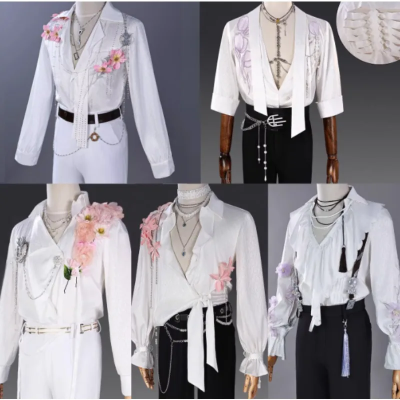 

Love and Deepspace Li Shen Shen Xinghui Qi Yu Xia Yizhou Qin Che Costume White Performance Suit Full Set For Cosplay Party