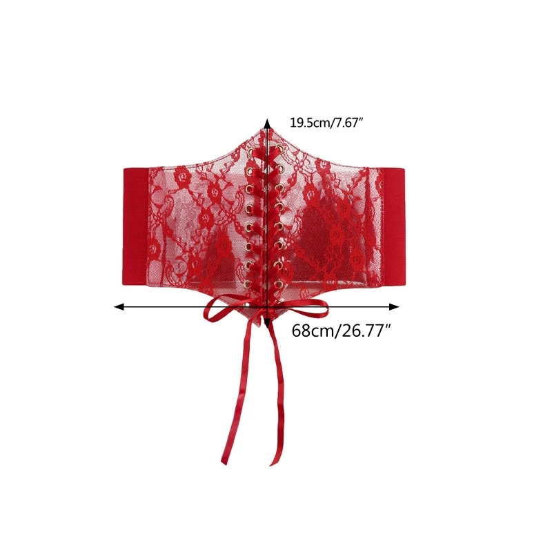 레이스 꽃 패턴과 코르셋 Cummerbunds 여성용 스트랩 벨트 연회 탄성 꽉 높은 허리 슬리밍 바디 벨트 N58F