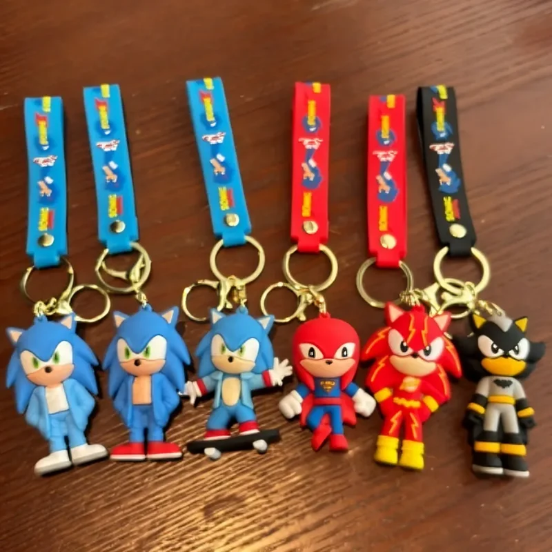 Sonic Keychain Cartoon Collection Hedgehog Multiple Characters Silicone Key Ring Hot Fan Accessory Kids' Gifts