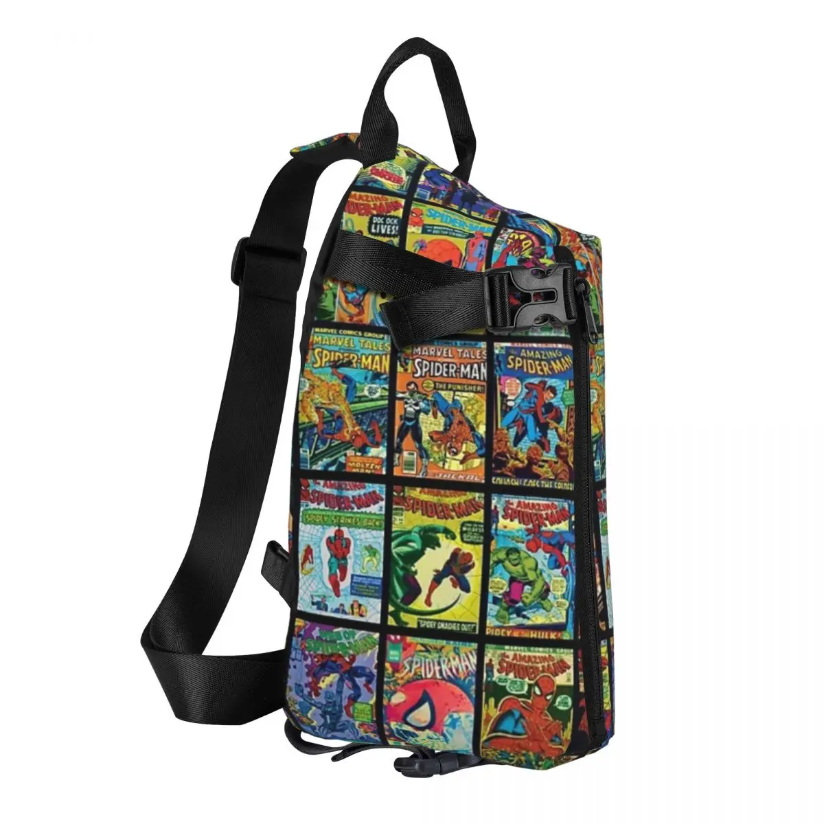 Vintage Superhero Comic Book Collection Chest Bag Men Sling Crossbody Backpack Chest Bag Travel Hiking Daypack Shoulder Bag