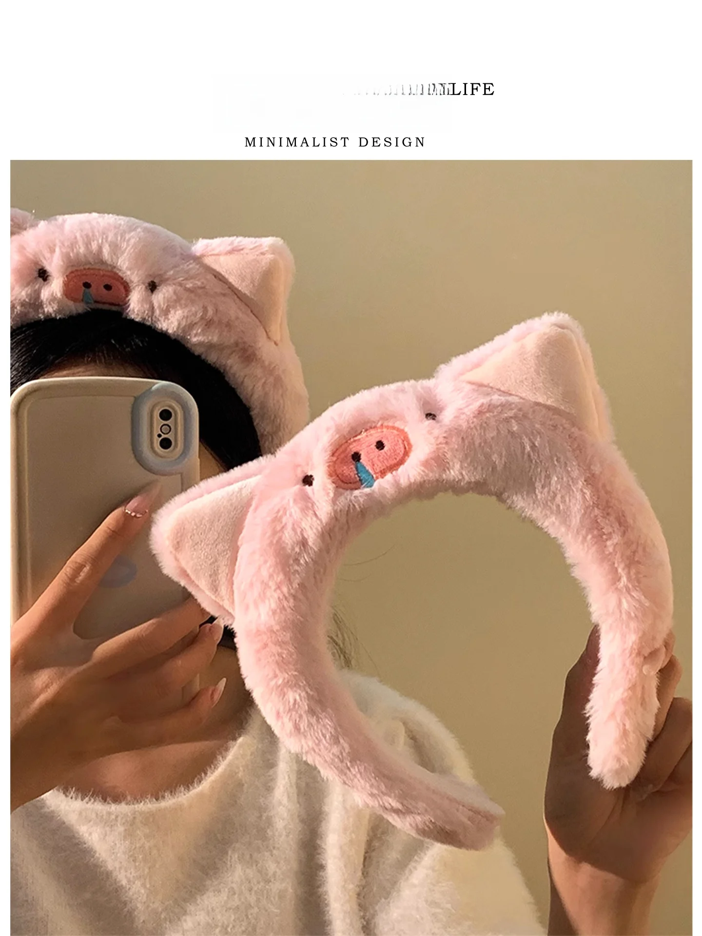 

Cute Pink Fluffy Hairband Women's eup Hair Accory Adorable Headband for Waing Face Tee Life Brand Home Use