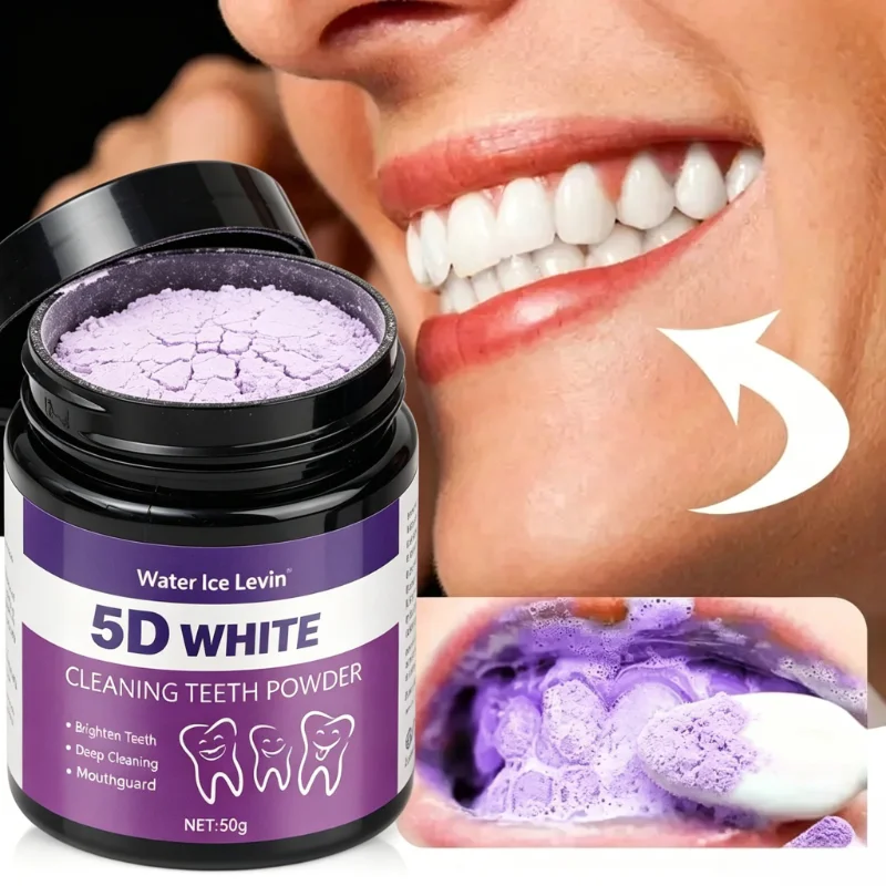 Teeth Whitening Oil Pulling - 50g/scatola Polvere Sbiancante per Denti Viola,