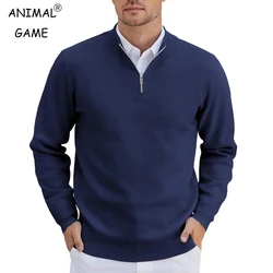 Autumn Mens Zipper Pullover Slim Fit Lightweight Knit Pullover Jacket Coats Casual Knitted Sweatshirts Winter Werm Streetwear
