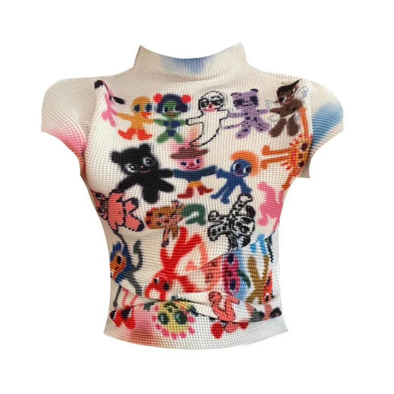 Frauen T-shirt Harajuku Koreanische Y2k Grafik Druck Kurzarm T Top Kleidung Mode Vintage Streetwear Oansatz T-shirts Sommer – Detail 1