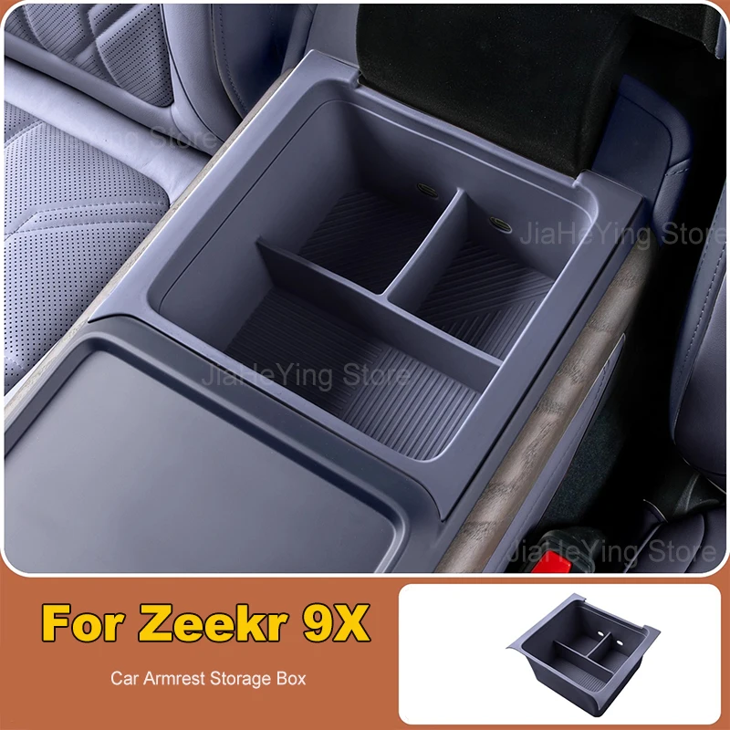 

For Zeekr 9X 2025 2026 Car Center Console Armrest Storage Box Silicone Waterproof Organizer Interior Stowing Tidying Accessories