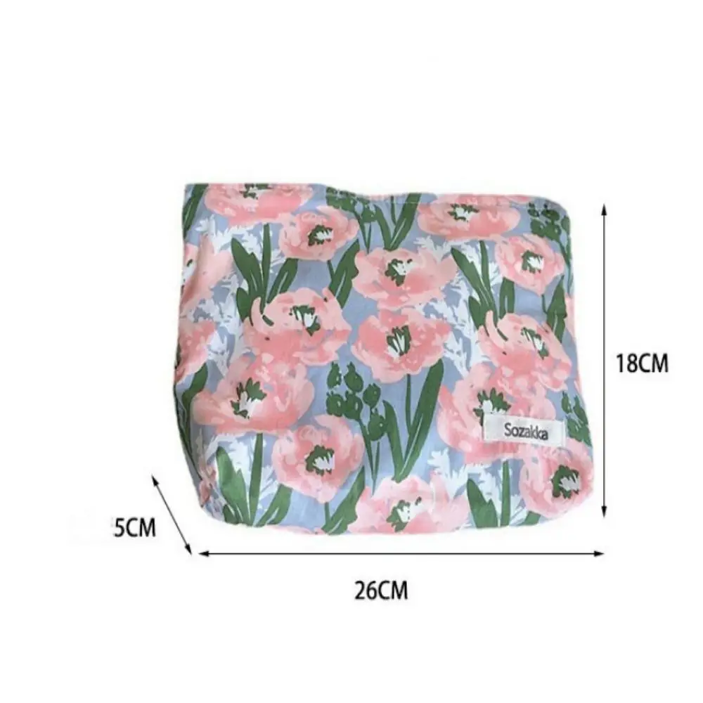 Women Cute Floral Cotton Makeup Bag Lipstick Bags Purse Zipper Bag Pocket Clutch Bag Storage Bag Outdoor Shopping Accessories