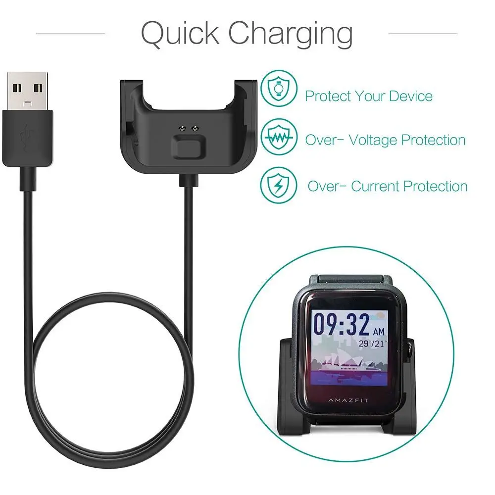 ユニバーサル交換スポーツスマートウォッチ充電器充電ドック USB ケーブルクレードルリストバンド Xiaomi Huami Amazfit Bip Youth