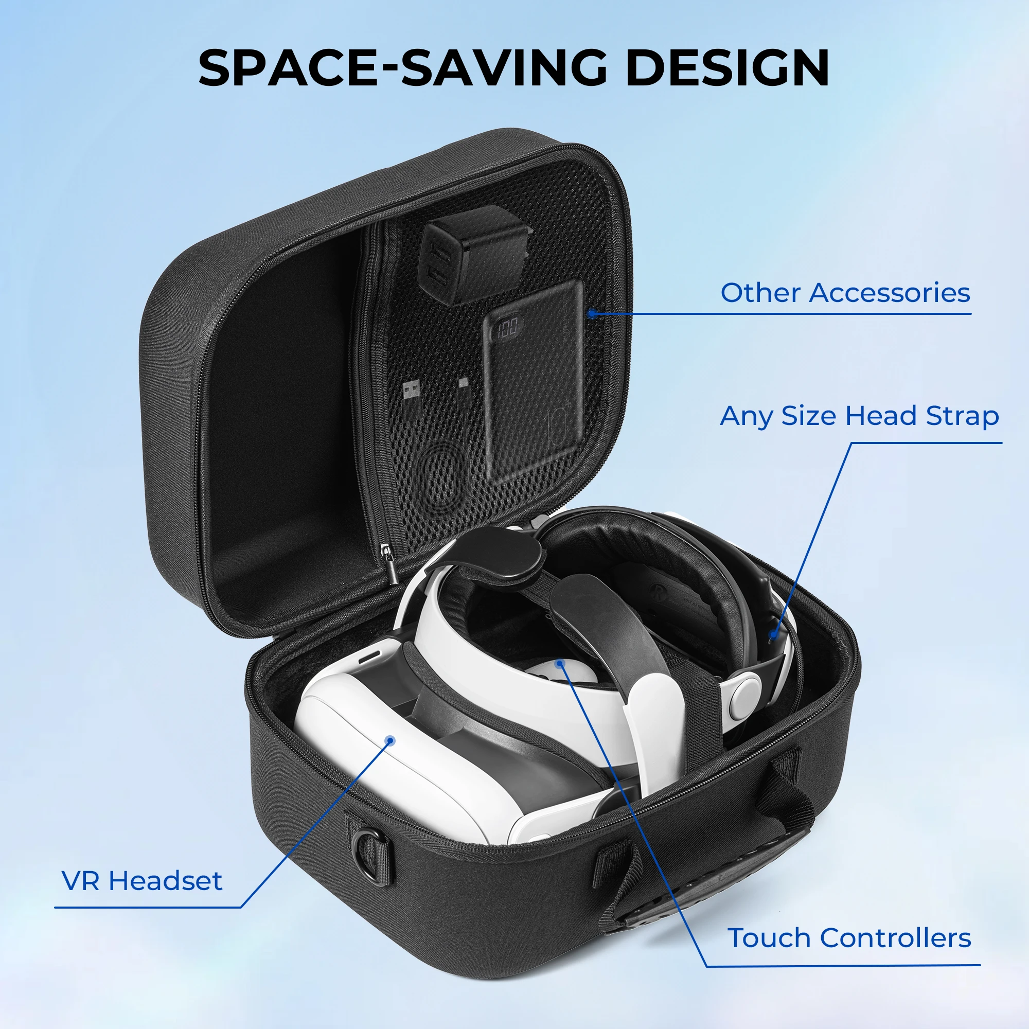 For Meta Quest 3 Controllers Accessories Storage Case Elite Headset Large Carrying Case Hard Shell Travel Case for BOBOVR S3