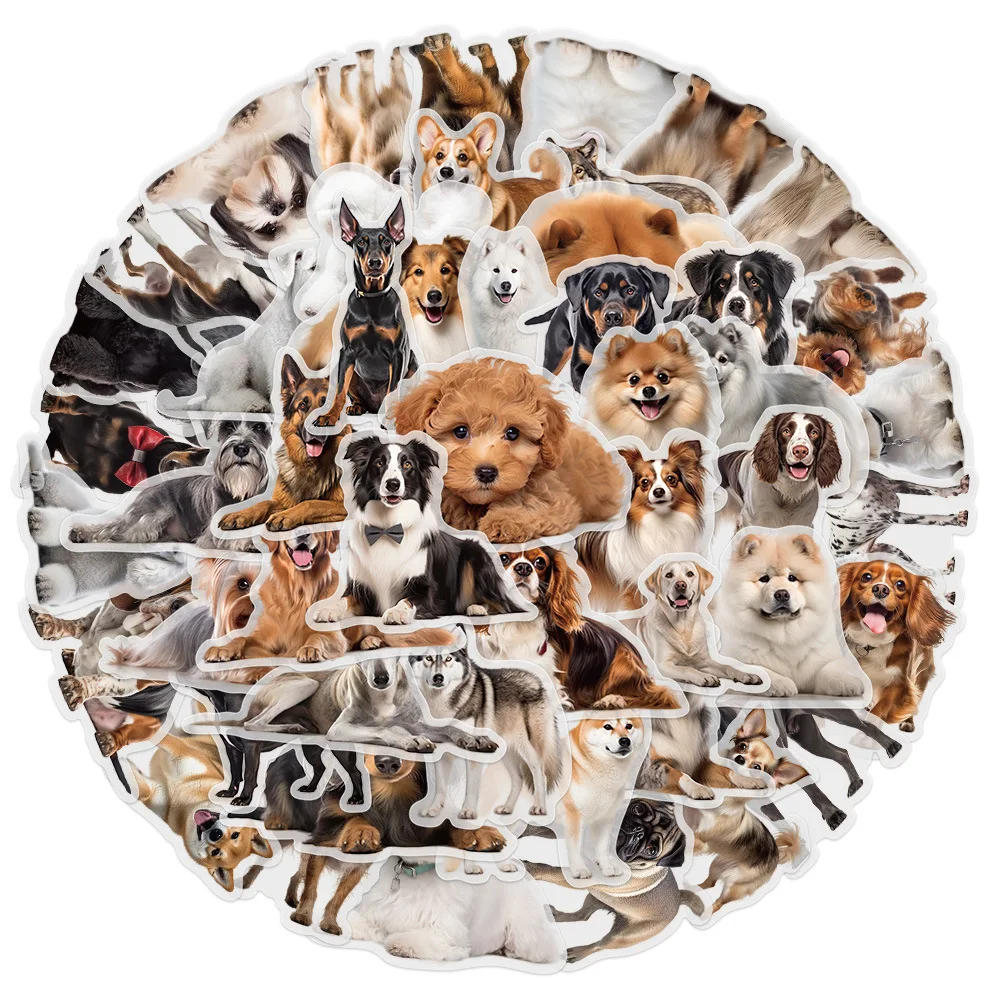 Confezione da 50 adesivi simpatico cane Emoji Graffiti Scrapbooking Diario fai da te Cancelleria regalo Decor Materiale scolastico per ufficio creativo