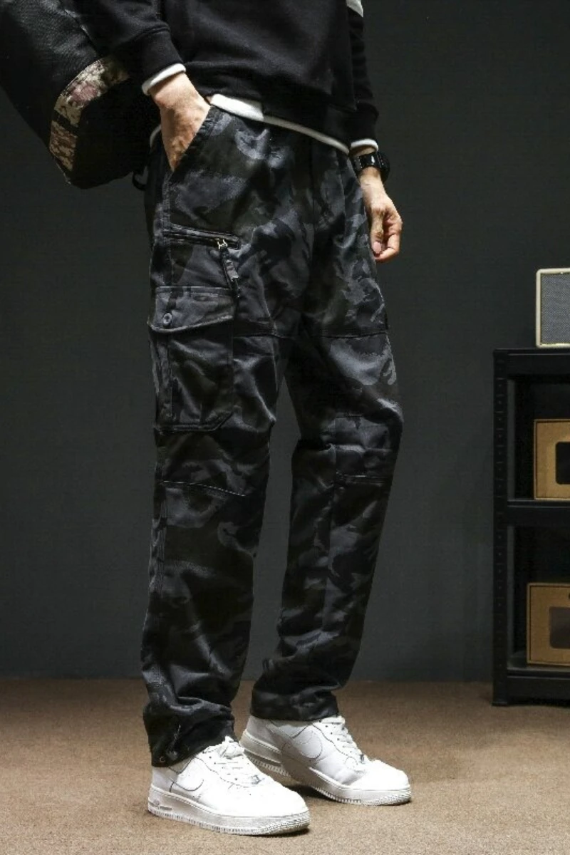 Men's 100% Cotton Cargo Pants All Seasons Trendy Breathable Wear Resistant Trousers Simple Versatile Multiple Colors Available - view 6