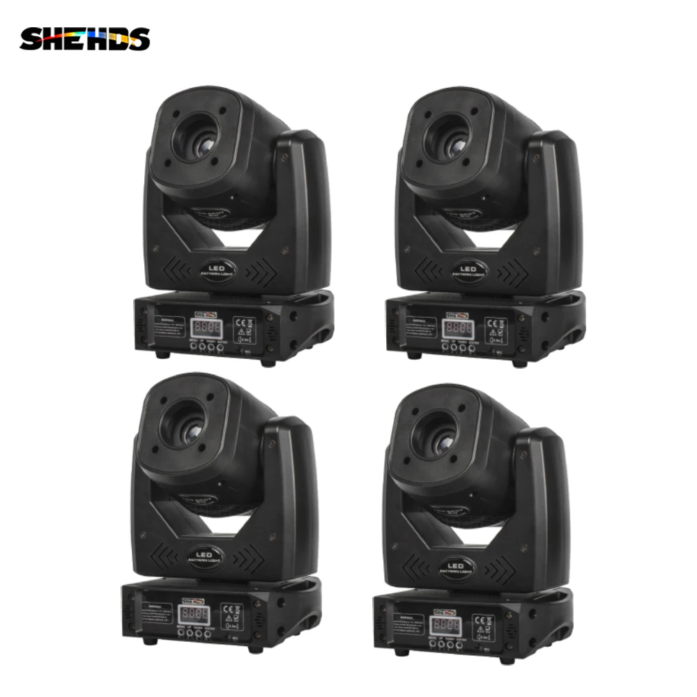 SHEHDS 4pcs LED 80W Moving Head Light 3 Face Prism Focus Function For Dj Equipment DJ Disco Night Club