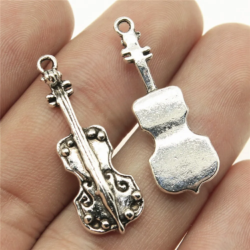 IFOCUS 10pcs/Lot Cello Charms For DIY Jewelry Making Zinc Alloy 32x11mm/1.26x0.43inch