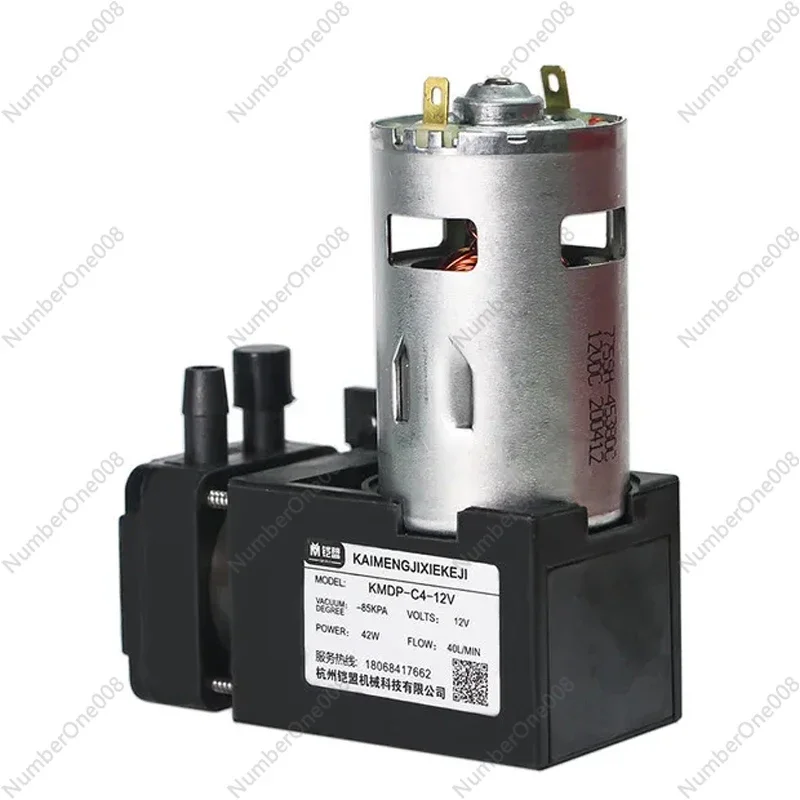 Mini DC Oil Free Vacuum Pump, 12V / 24V, 42W, Small Vacuum Pump, Diaphragm Pump, Air Pump/ 85KPA + 550KPA, 40L / MIN