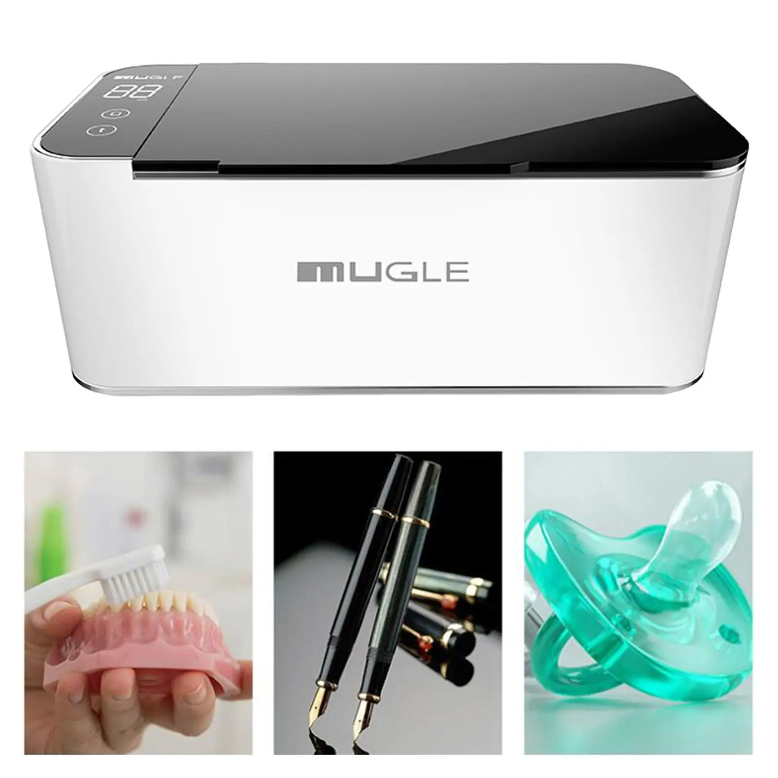 

Professional Cleaner Vibration 4 Gears Adjustable for Rings Diamonds Sunglasses Eyeglasses Dentures