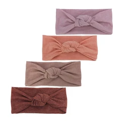 4 PCS Baby Nylon Headband Turban Hairbands Hair Bow Elastics for Baby Girls Newborn Infant Toddler Kids