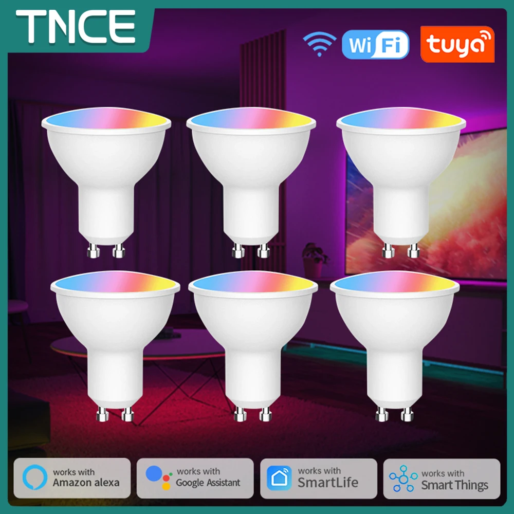 TNCE GU10 Zigbee/Bluetooth/Wifi inteligentne lampy LED RGB C + W możliwość przyciemniania inteligentny dom kontrola aplikacji żarówka punktowa dla