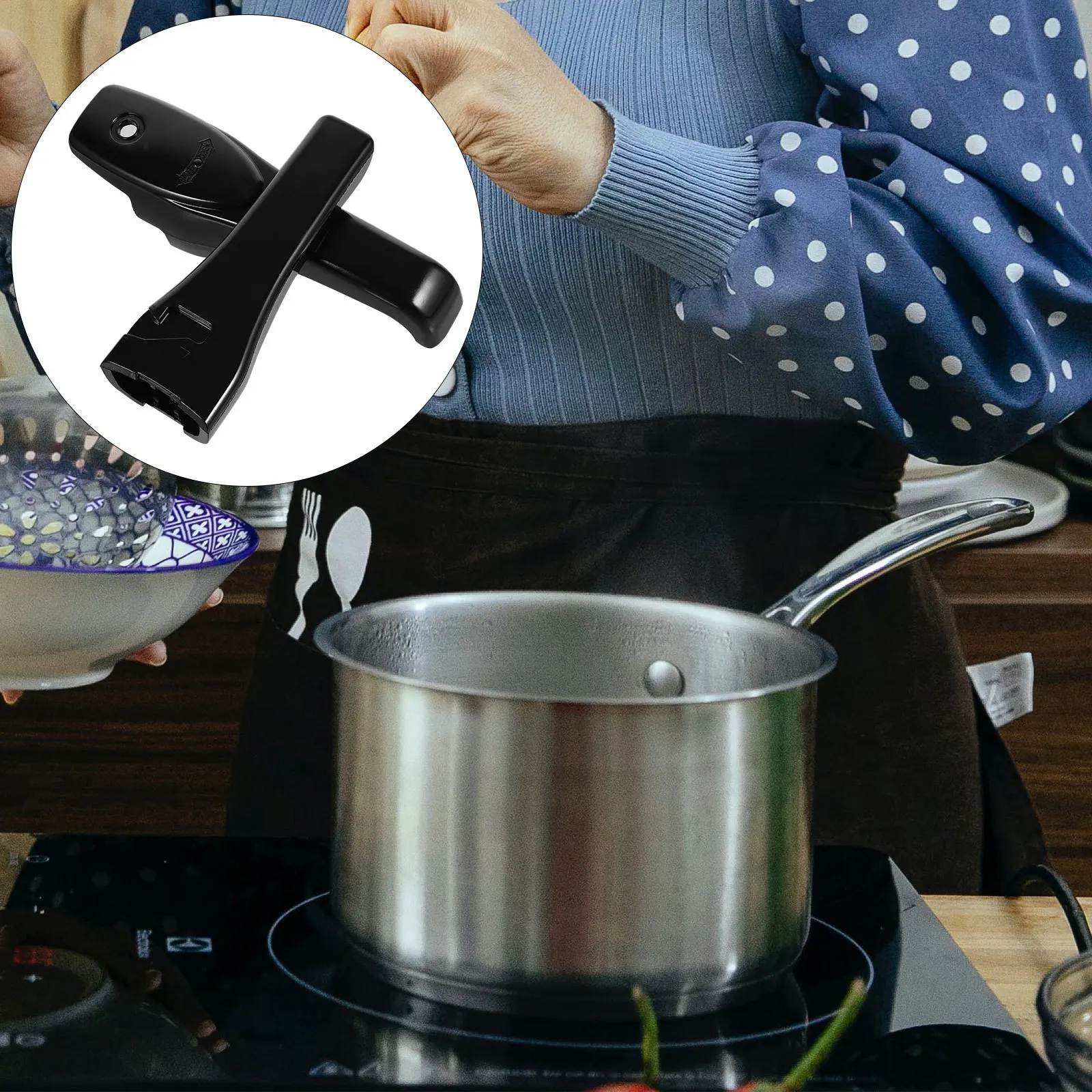 

1Pair Pressure Cooker Handle Universal Replacement Anti Scalding Grip Sturdy Nonslip Ergonomic Design for Daily Use Cookware