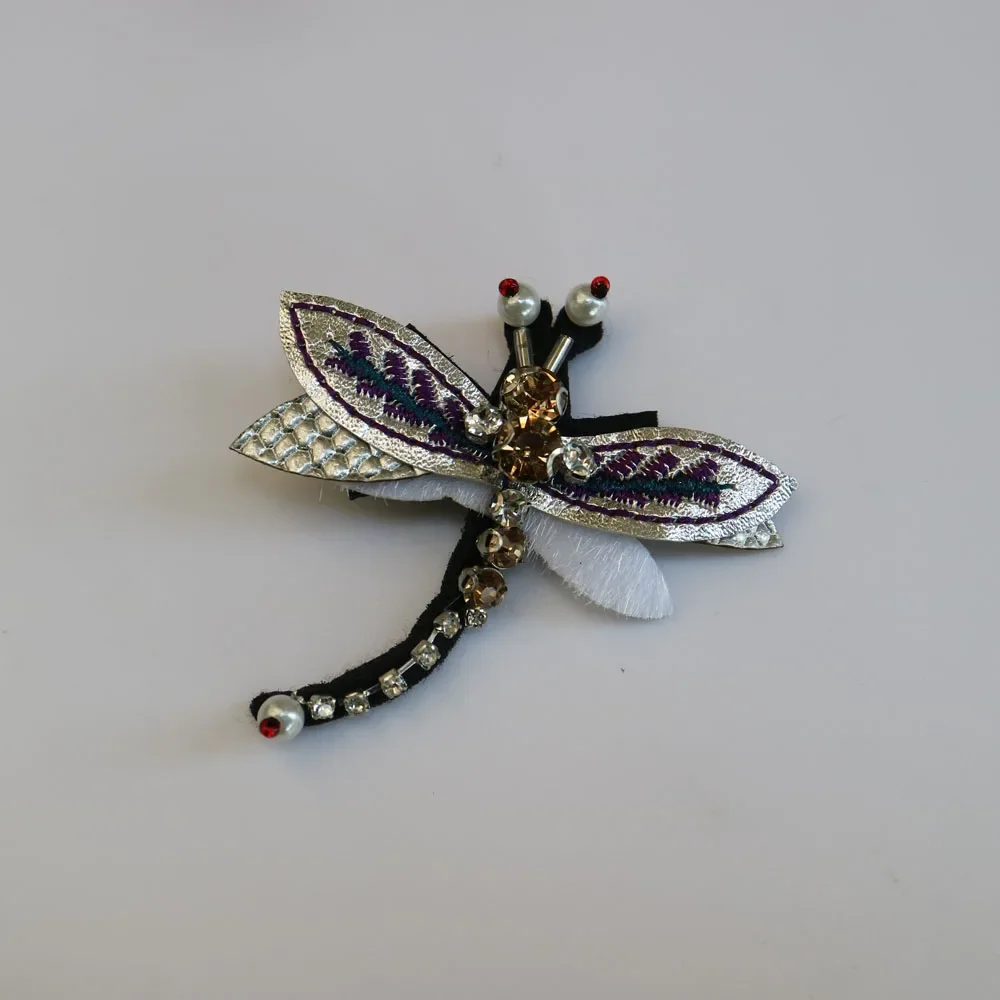 Dragonfly Rhinestone beaded patches for Clothing butterfly parches Sew on Sequins Applique decorative parches bordados para